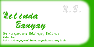 melinda banyay business card